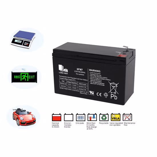 12V7ah Rechargeable Medical Equipment Lead Acid Battery